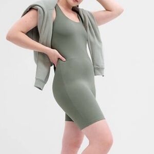 NWT GapFit Studio Fitted Short Bodysuit - Sage Green